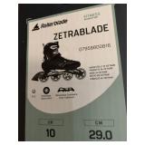 Rollerblade Zetrablade Mens Adult Fitness Inline Skate, Size 11, Black, Silver