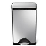 simplehuman 38 Liter Rectangular Step Can, Brushed Stainless Steel - Brushed Stainless Steel