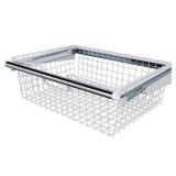 RubberMaid - Metal Wire Sliding Storage Basket for Closet Organizer Kits - White