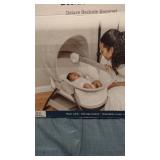 Baby Delight Beside Me Doze Deluxe Bedside Bassinet - Pebble Gray Fashion - Storage Basket - Removable Music, Lights, Vibration Unit - Ages 0-5 Months - JPMA Certified