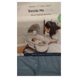 Baby Delight Beside Me Doze Deluxe Bedside Bassinet - Pebble Gray Fashion - Storage Basket - Removable Music, Lights, Vibration Unit - Ages 0-5 Months - JPMA Certified