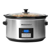 Elite Gourmet - 8.5Qt. Digital Slow Cooker - Stainless-Steel/Black