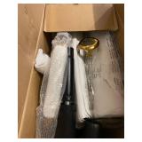 Flash Furniture Mid-Back White LeatherSoft Executive Swivel Office Chair with Gold Frame and Arms