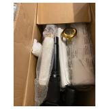 Flash Furniture Mid-Back White LeatherSoft Executive Swivel Office Chair with Gold Frame and Arms