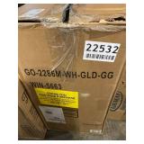 Flash Furniture Mid-Back White LeatherSoft Executive Swivel Office Chair with Gold Frame and Arms