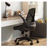 Hbada Office Task Desk Chair Swivel Home Comfort Chairs with Flip-up Arms and Adjustable Height, Black