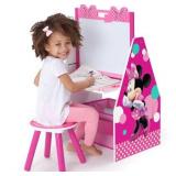Disney Minnie Mouse Deluxe Kids Art Table, Easel, Desk, Stool & Toy Organizer by Delta Children