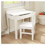 Melissa & Doug Wooden Lift-Top Desk & Chair - White