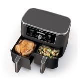 Ninja - Foodi 6-in-1 10-qt. XL 2-Basket Air Fryer with DualZone Technology - Grey