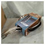 Anolon Nouvelle Copper Mixed Metals Skillet Set, 2-Piece, Silver and Black