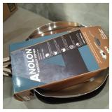 Anolon Nouvelle Copper Mixed Metals Skillet Set, 2-Piece, Silver and Black