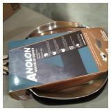 Anolon Nouvelle Copper Mixed Metals Skillet Set, 2-Piece, Silver and Black