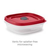 Rubbermaid Easy Find Vented Lids Food Storage Containers, Set of 8 (16 Pieces Total) Plastic ConatinersReusable & Stackable Meal Prep Containers, Racer Red