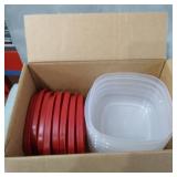 Rubbermaid Easy Find Vented Lids Food Storage Containers, Set of 8 (16 Pieces Total) Plastic ConatinersReusable & Stackable Meal Prep Containers, Racer Red