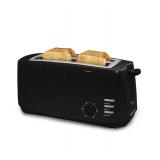 Elite Gourmet 4-Slice Long Slot Toaster, 6 Toast Settings, Slide Out Crumb Tray, Extra Wide 1.5" Slots for Bagels