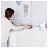 Regalo Baby Basics Infant Foam Changing Pad, White, Water Resistant, Safety Buckle, Easy Wipe Down Surface and Non-Skid Bottom