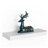 WELLAND 24-Inch White Floating Shelf, High Gloss White Wall Mount Display Shelf for Bedroom, Kitchen, Bathroom | Upgraded Hardware Kit for Studs