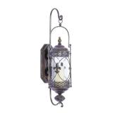 DecMode Metal Wall Candle Holder, Metal Wall Sconce, 10" x 8" x 30", Brown