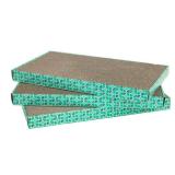 Kitty City Corrugate Scratchers for Cats, 1.5" H, Pack of 3, 3.03 LBS, Teal / Brown
