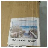 BEACH PATH WALL ART FRAMED, 36X24
