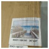 BEACH PATH WALL ART FRAMED, 36X24
