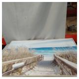 BEACH PATH WALL ART FRAMED, 36X24