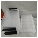 4 SMALL STORAGE BINS W/ SNAP TOPS