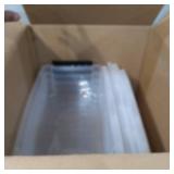 4 SMALL STORAGE BINS W/ SNAP TOPS