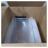 4 SMALL STORAGE BINS W/ SNAP TOPS