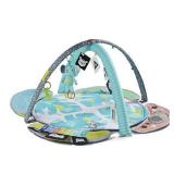 Infantino 5-in-1 Epic Developmental Learning Gym - 3 Play Modes, 5 Must-Have Baby Basics, Prop-Up Bolster, On-The-Go Activities, High Contrast Flashcard