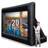 Jumbo 20 Feet Inflatable Outdoor and Indoor Theater Projector Screen - Includes Inflation Fan, Tie-Downs and Storage Bag