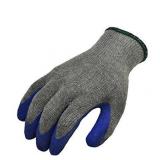 G & F Work Gloves - Rubber Latex Coated- 12 Pairs (Men), Medium