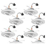 JJC 6 PACK RECESSED LIGHTING 6" LED COB DOWNLIGHT GIMBAL CEILING LIHHTB16.5 W WHITE