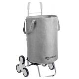 AMAZON BASICS STAIR CLIMBING LAUNDRY HAMPER CONVERTS INTO DOLLY 38" HANDLE GREY ( ASIN#: B081O8TT3W)