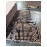 mDesign Household Metal Under Shelf Hanging Storage Baskets (2 PACK)