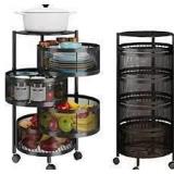 Metal 5-Tier Spin-Out Round Storage