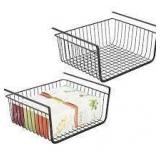 mDesign Household Metal Under Shelf Hanging Storage Baskets (2 PACK)