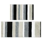 Assorted Stripes Non-Slip Bath Mat Set