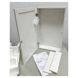 New! Glacier Bay 15-1/4 in. W x 26 in. H Framed Surface-Mount Bathroom Medicine Cabinet in White with Mirror - Model#: 45399 - Retail: $69.97