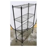 Sandusky 4 Tier Mobile Commercial Wire Shelving, 54" H x 36" W x 14" D ~ 200 lb Max. Capacity on Each Shelf
