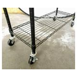 Sandusky 4 Tier Mobile Commercial Wire Shelving, 54" H x 36" W x 14" D ~ 200 lb Max. Capacity on Each Shelf