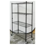 Sandusky 4 Tier Mobile Commercial Wire Shelving, 54" H x 36" W x 14" D ~ 200 lb Max. Capacity on Each Shelf