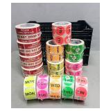 Lot of 19 Shipping & Days of the Week (Neon Colors) Stickers from Tape Logic - See Description for Details