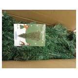 AerWo 7ft Upside Down Artificial Christmas Tree with Metal Stand, Green Artificial Pine Tree - 1100 Tips ~ Retail: $150