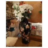 Tall decorative vase w/ faux flowers