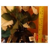 Tall decorative vase w/ faux flowers