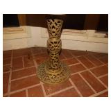 Wood bench w/ brass leg