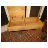 Wood bench w/ brass leg