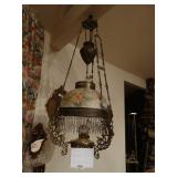 Excellent Antique Bradley Hubbard kerosene hanging lamp