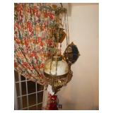 Excellent Antique Bradley Hubbard kerosene hanging lamp